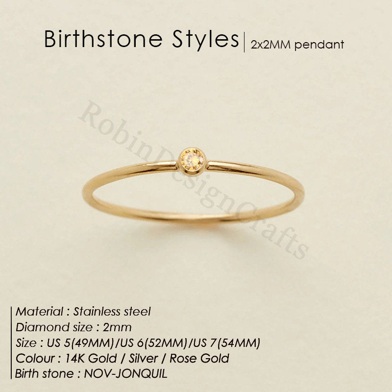 Dainty Birthstone Rings