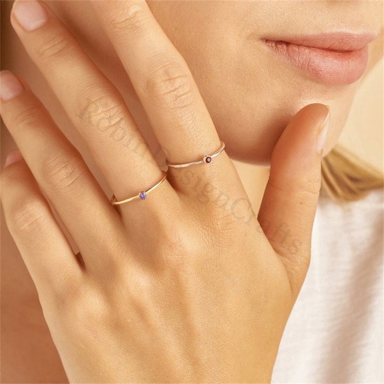 Dainty Birthstone Rings