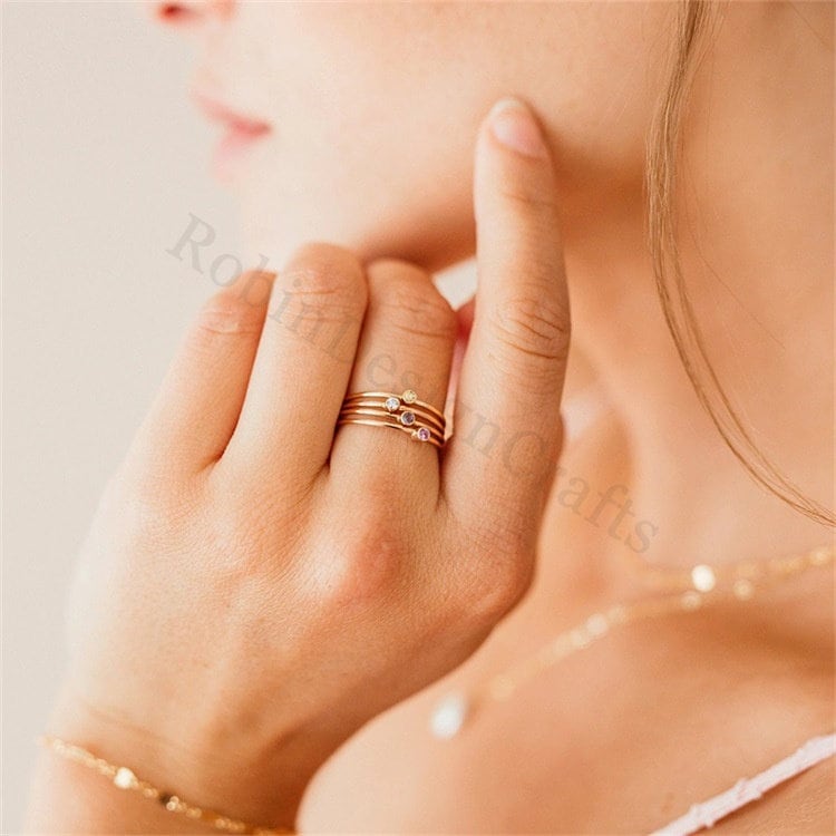 Dainty Birthstone Rings