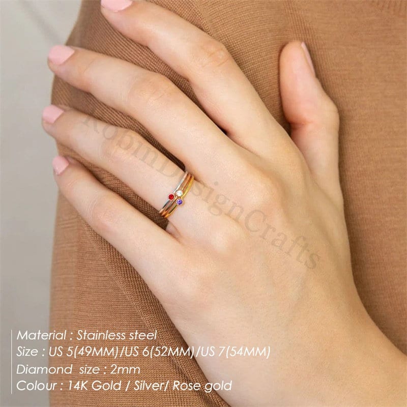 Dainty Birthstone Rings