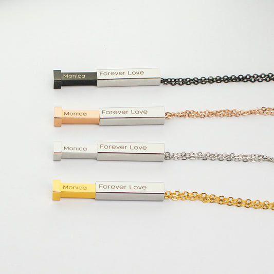 Hidden Message Necklace, 3d Secret Message Necklace, Personalized Anniversary