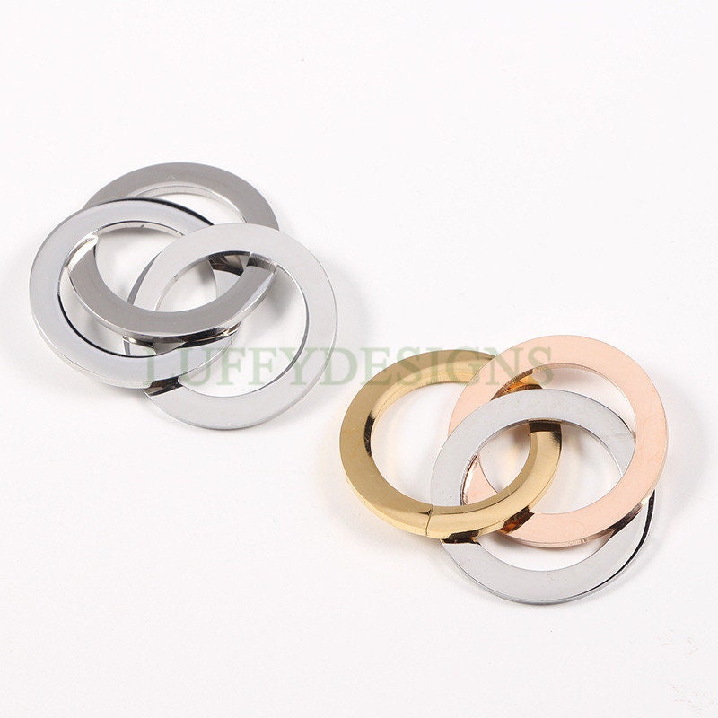 Triple Linked Ring Charm, Three Circles Linked Charm, Interlocking Ring Charm, Stainless Steel Ring Charm, Circles Charms Link Connectors