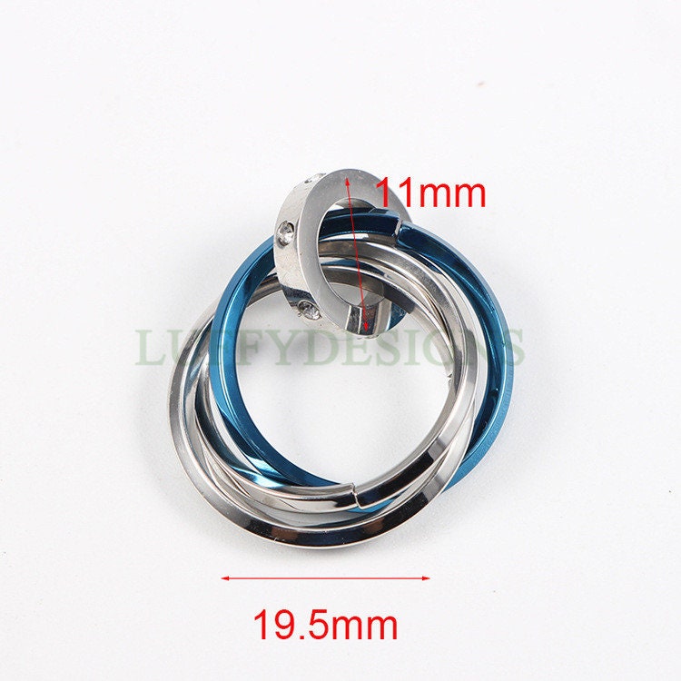 Triple Linked Ring Charm, Three Circles Linked Charm, Interlocking Ring Charm, Stainless Steel Ring Charm, Circles Charms Link Connectors