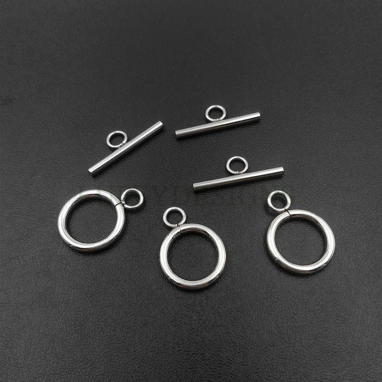 10 Pcs Gold OT Toggle Clasp, DIY Jewelry Buckle, Jewelry Connectors Findings, Bracelet End OT Toggle Clasp, 18K Gold plated Stainless Steel