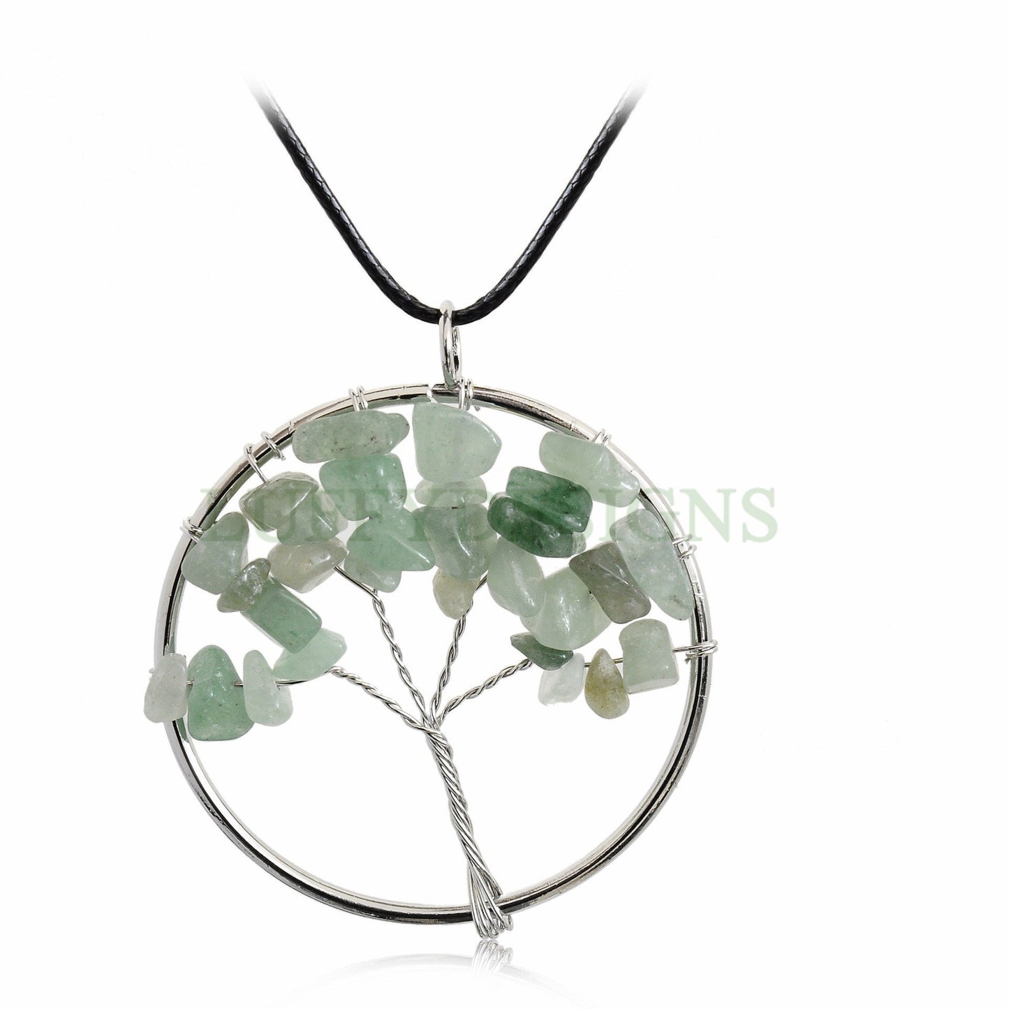 Rainbow Crystal Tree of Life, Natural Stones Chip Beads, Healing Stone Pendant, Wire Wrapped Pendant, Family Tree Jewelry, Gemstone Pendant