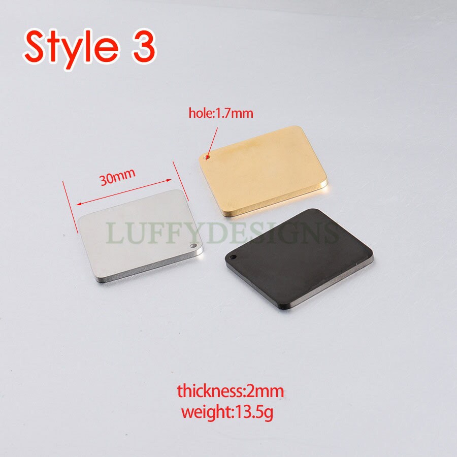 5pcs Gold Square Charm, Square Pendant, Stamping Square Blank, DIY Engraving Supplies, Mirror Polished,18K Gold plated 316L Stainless Steel