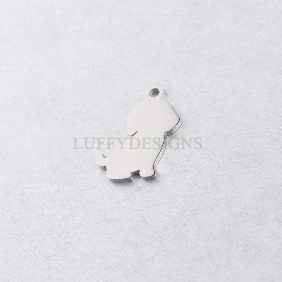 10pcs Dog Charms 21x16mm, Gold/Rose Gold Stainless Steel, Small Dog Pendant, Animal lover Charm, Pet Charm, Dog Lover Charm, Pet Lover Charm