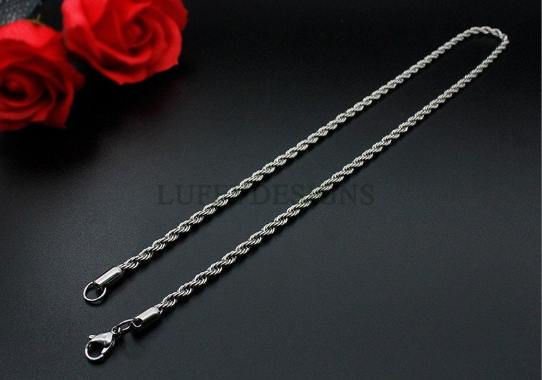 2pcs Finished Twist Chain, Twist Chain Necklace, 18k Gold /Black plated 316L Stainless Steel, Mens Chain, Men's Necklace, Hypoallergenic