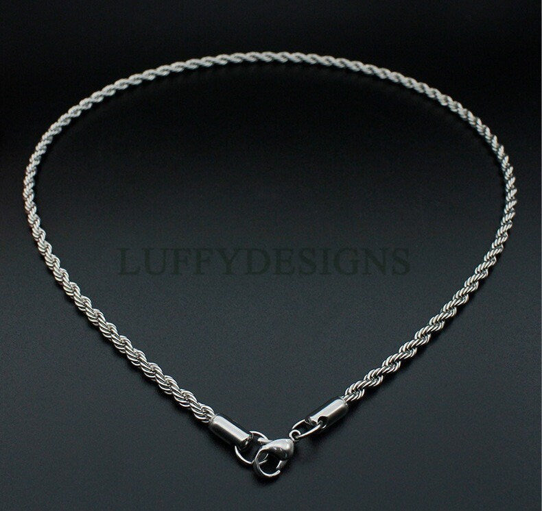2pcs Finished Twist Chain, Twist Chain Necklace, 18k Gold /Black plated 316L Stainless Steel, Mens Chain, Men's Necklace, Hypoallergenic
