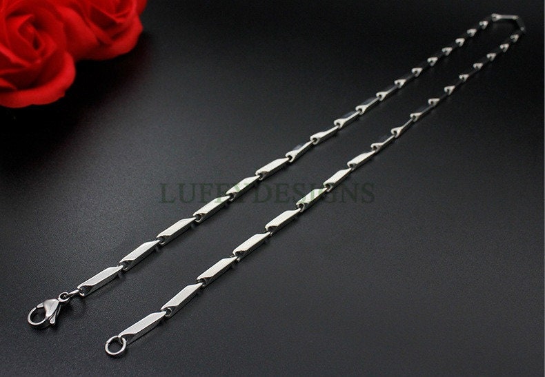 2pcs Finished Diamond Chains, Melon Chain Necklace, 18k Gold /Black plated 316L Stainless Steel, Men's Chains, Bulk Men's Necklace