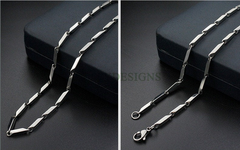2pcs Finished Diamond Chains, Melon Chain Necklace, 18k Gold /Black plated 316L Stainless Steel, Men's Chains, Bulk Men's Necklace