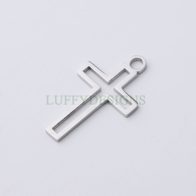 10pcs Cross Charm, Gold Hollow Cross Pendant, Christian Pendant, Communion Charm, Jesus Charm,Christian Charm,Catholic Charm,Mirror Polished