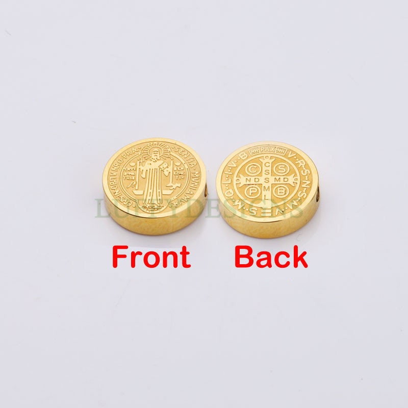 5pcs Jesus Charms, Gold Plated Stainless Steel, Jewelry Making Supplies, Communion Findings, Jesus Beads, Christian Charm, Catholic Charm