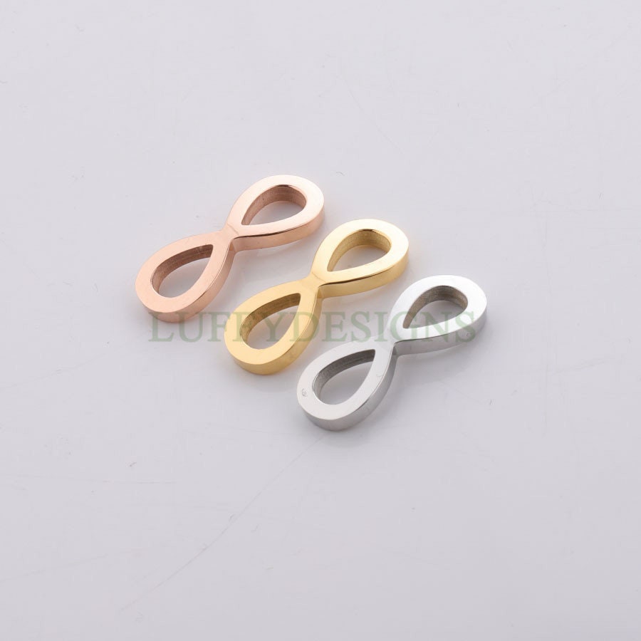 10pcs Infinity Charms, Infinity Pendant 20x8mm/17x7mm, Infinity Link Connector, Small Infinity Charm, 18k Gold plated Stainless Steel