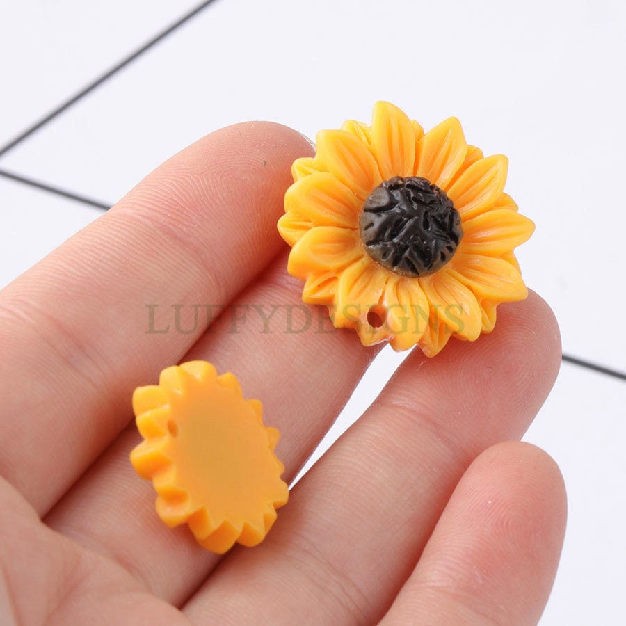 2pcs Sunflower Charms, Flower Pendant, 18K Gold plated 304 Stainless Steel, Sunflower Necklace, Gold Sunflower Pendant