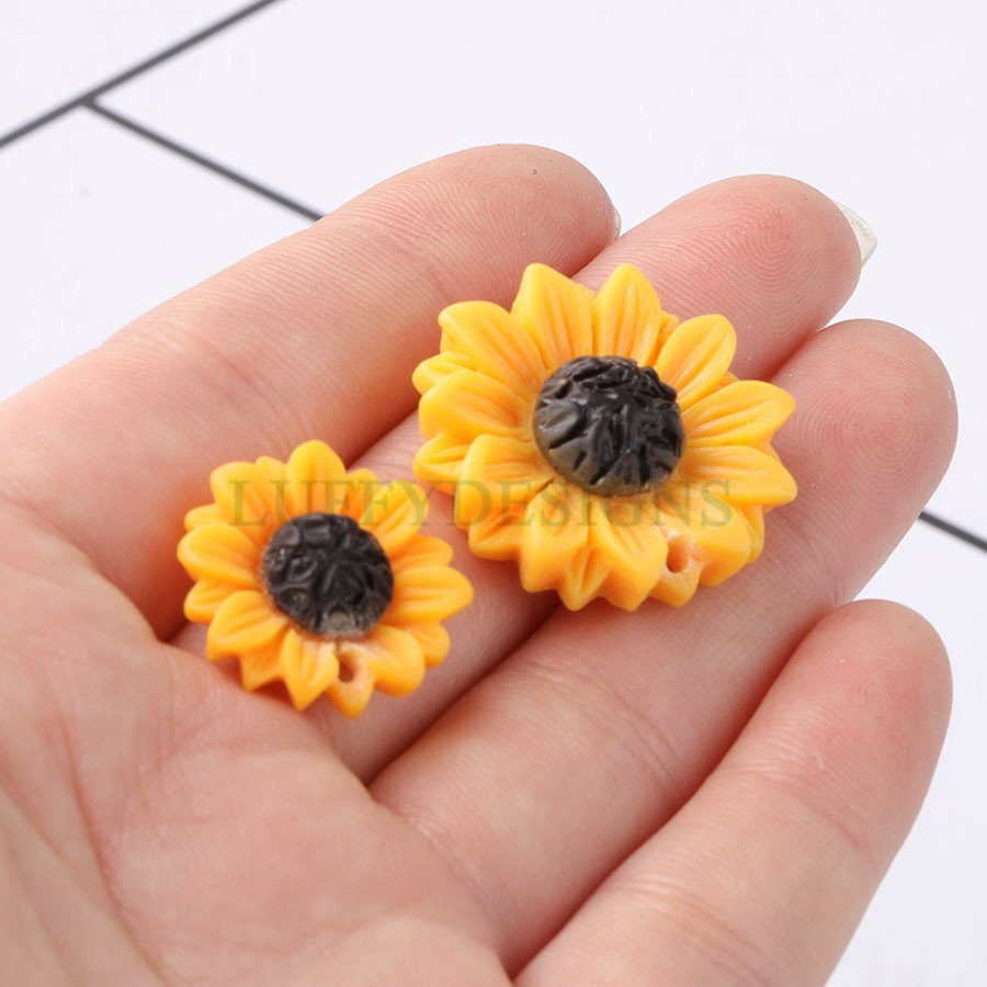2pcs Sunflower Charms, Flower Pendant, 18K Gold plated 304 Stainless Steel, Sunflower Necklace, Gold Sunflower Pendant