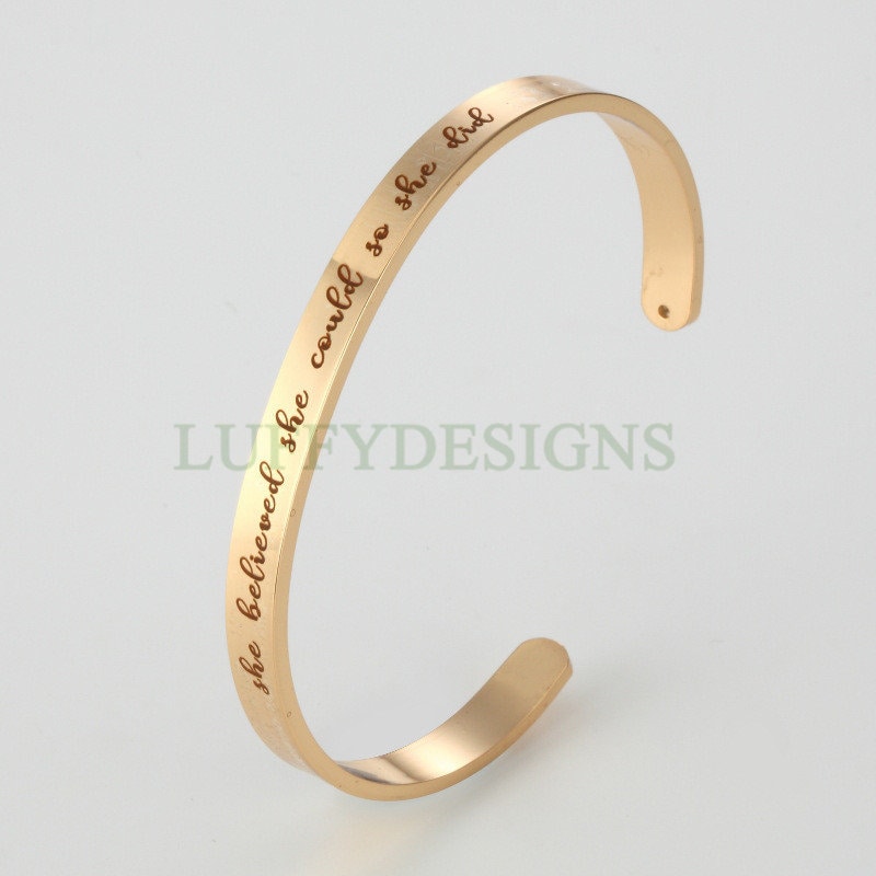 Personalized Bangle Bracelet, Inspirational Cuff Bracelet, Custom Name Bangle, Engraved Cuff Bracelet, Customized Steel Cuff, Gift for Her