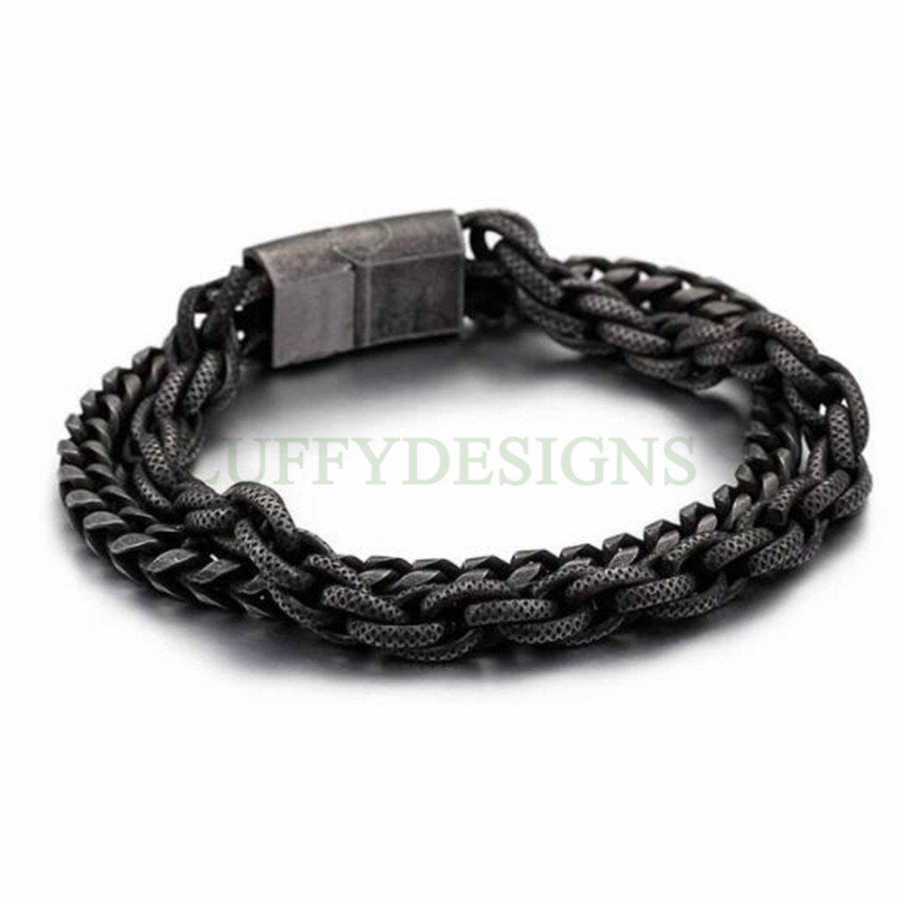 Personalized Punk Bracelet, Custom Name Bracelet, Men's Rock Bracelet, Christmas Gift For Men, Men's Motorcycle Bracelet, Father's Day Gift