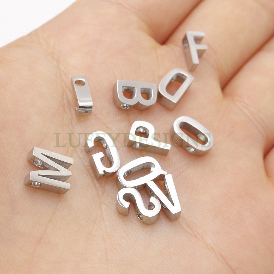 Uppercase Letter Charm, Alphabet Charm, Gold Letter Charm, 26 Letters Initial Charms, 18K Gold Plated Stainless Steel, High Polished Letter