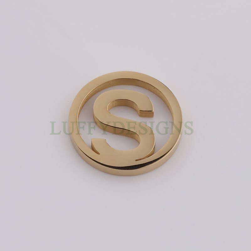 A-Z Uppercase Letter Charm, Alphabet Charm, Gold Letter Pendant, 26 Letters Initial Charms, 18K Gold Plated Stainless Steel, Mirror Polished