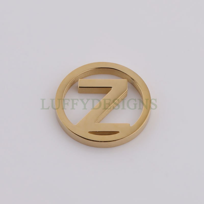 A-Z Uppercase Letter Charm, Alphabet Charm, Gold Letter Pendant, 26 Letters Initial Charms, 18K Gold Plated Stainless Steel, Mirror Polished