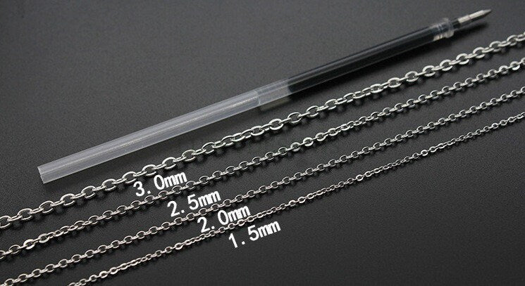 10pcs Finished Chains 55cm, Gold Cross Chains for Jewelry Making Supplies, Flat oval Cable Chain, Gold 316L Stainless Steel, 1.5mm/2.0mm