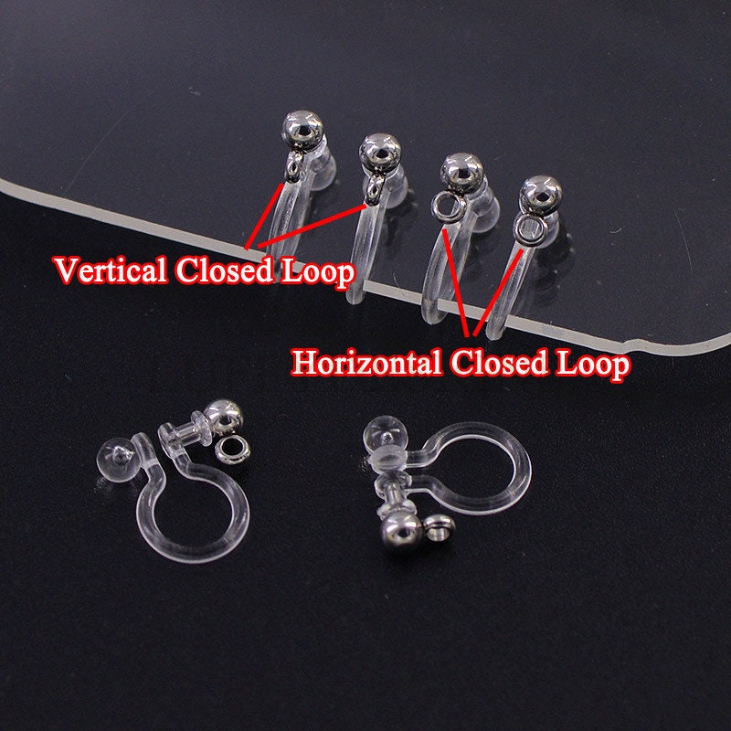 20pcs Invisible clip on earring converter, resin earring clip, no pierced dangle earrings clip findings, hypoallergenic clip earrings