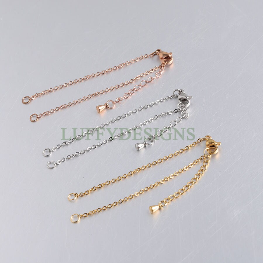 10Pcs Half Finished Bracelet, Flat Oval Cable Chain With Extension Chain, 18k Gold /Rose Gold plated 316L Stainless Steel, Bracelet Supplies