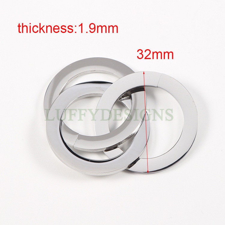 Triple Linked Ring Charm, Three Circles Linked Charm, Interlocking Ring Charm, Stainless Steel Ring Charm, Circles Charms Link Connectors