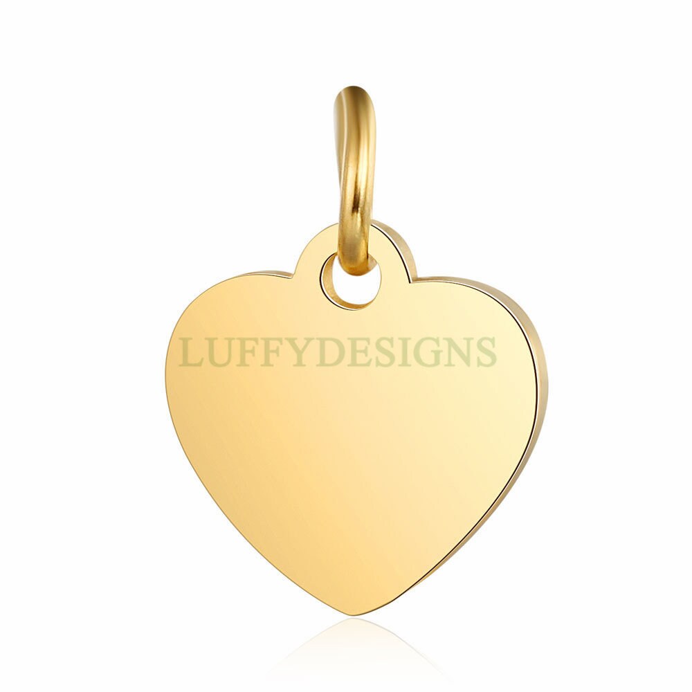 10pcs Heart Charms 10.5mm, Tiny Love Charm, Gold /Rose Gold Stainless Steel Heart, Heart Pendant, Love Pendant, Bracelet Findings