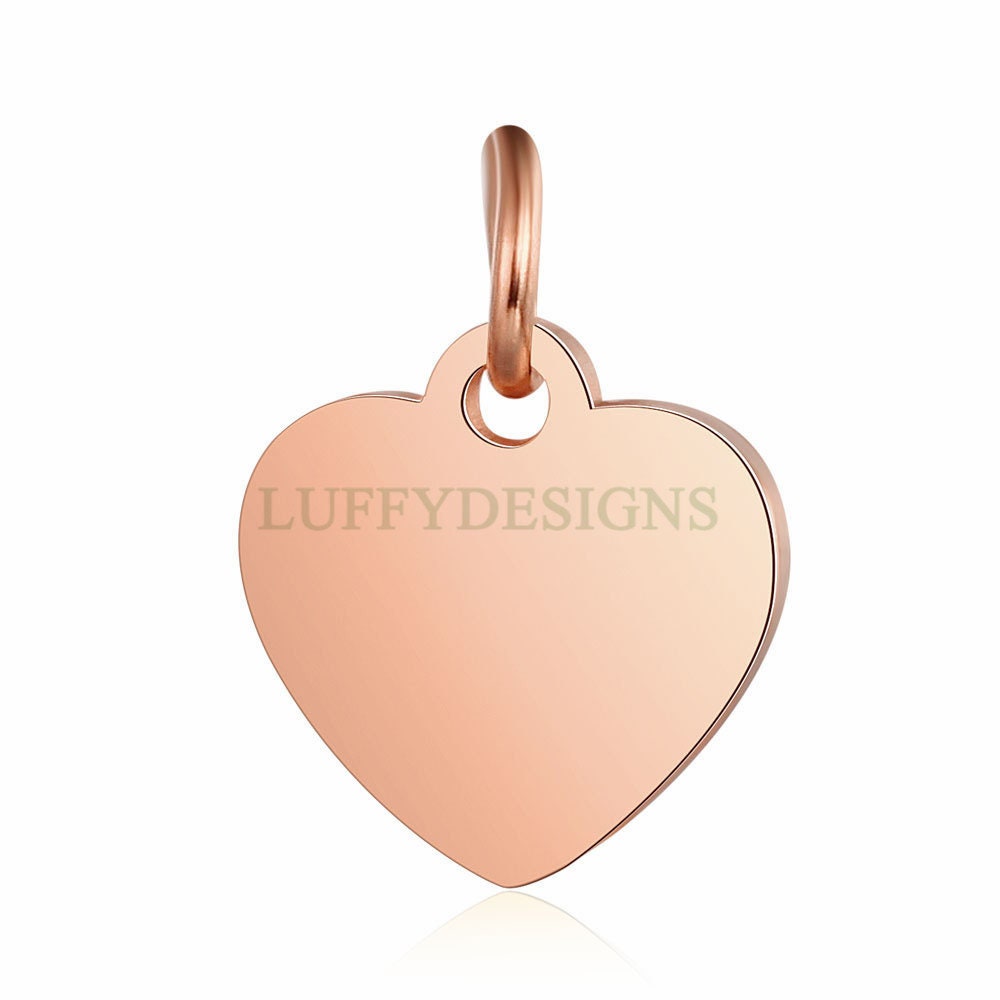 10pcs Heart Charms 10.5mm, Tiny Love Charm, Gold /Rose Gold Stainless Steel Heart, Heart Pendant, Love Pendant, Bracelet Findings