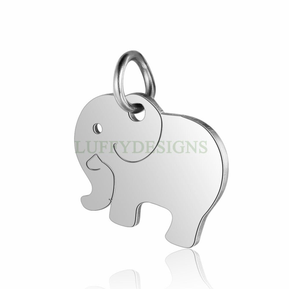 WHOLESALE 10pcs Elephant Charms 14x13mm, Gold /Rose Gold Stainless Steel, Metal Charms, Jewelry Making Supplies, Cute Tiny Elephant Findings