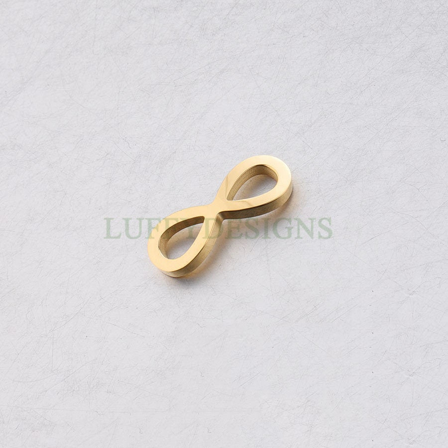 10pcs Infinity Charms, Infinity Pendant 20x8mm/17x7mm, Infinity Link Connector, Small Infinity Charm, 18k Gold plated Stainless Steel
