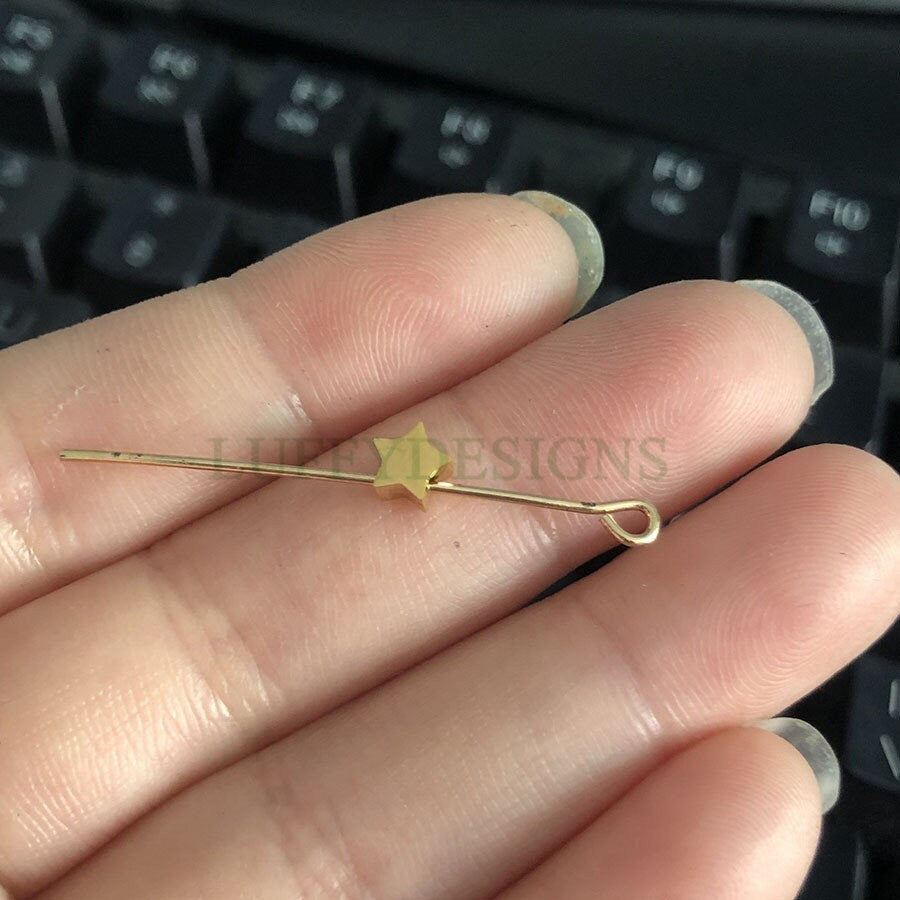 10pcs 3D Star Charms, Gold /Rose Gold plated Stainless Steel, Pentagram Beads, Five-pointed Star Pendants, Tiny Star Findings, 5mm/8mm