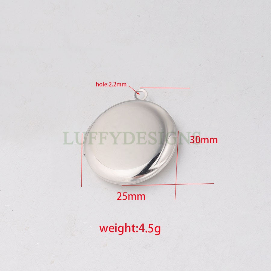 5pcs 25mm Gold Phase Box Lockets Charms, Openable Round Phase Box Lockets Pendant, DIY Photo Frame Supplies, Mirror Polished Stainless Steel