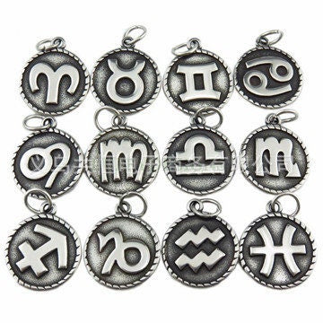 12pcs/5pcs Zodiac Constellation Charms, Zodiac Symbol, Horoscope Charm, 316L Stainless Steel, Astrological Zodiac Signs, Gold Zodiac Pendant