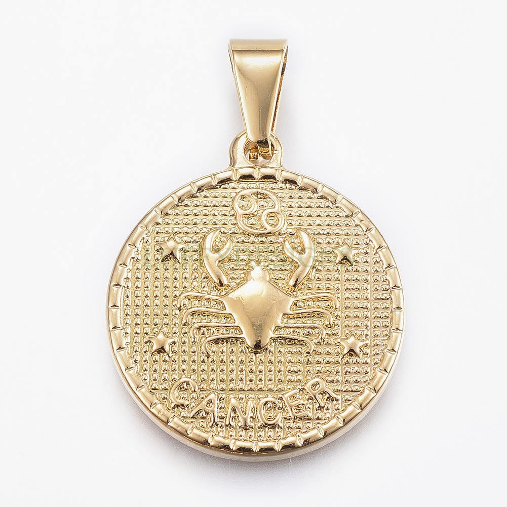 12pcs/5pcs Zodiac Constellation Charms, Zodiac Symbol, Horoscope Charm, 304 Stainless Steel, Astrological Zodiac Signs, Gold Zodiac Pendant
