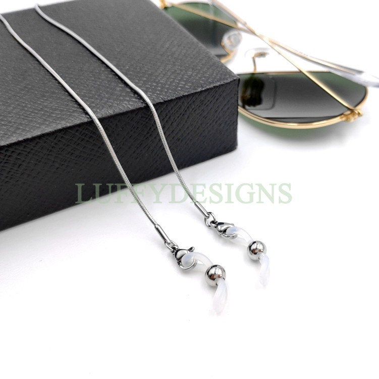 5pcs Eye Glass Stainless Steel Chains, Sunglass Chain, Eyeglass Holder Snake/Beaded Chain, 18k Gold /Rose Gold plated, Reading Glass Chain