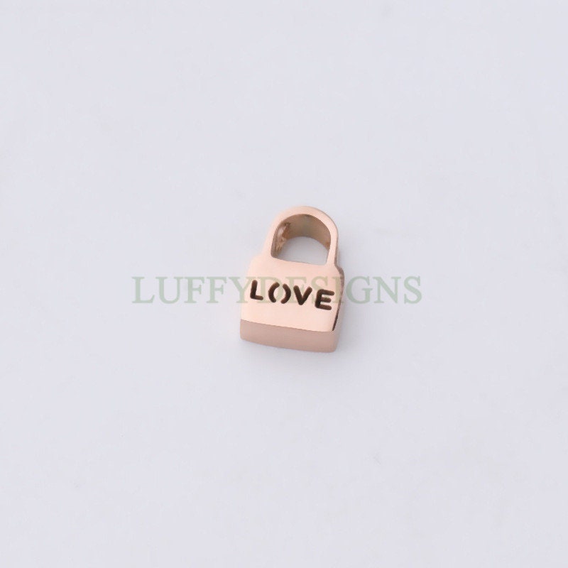 10pcs 3D Lock Charms 10x7mm, Gold plated Stainless Steel, Gold Lock Beads Charm, Tiny Lock Findings, Mirror Polished, Love Lock Beads Charm