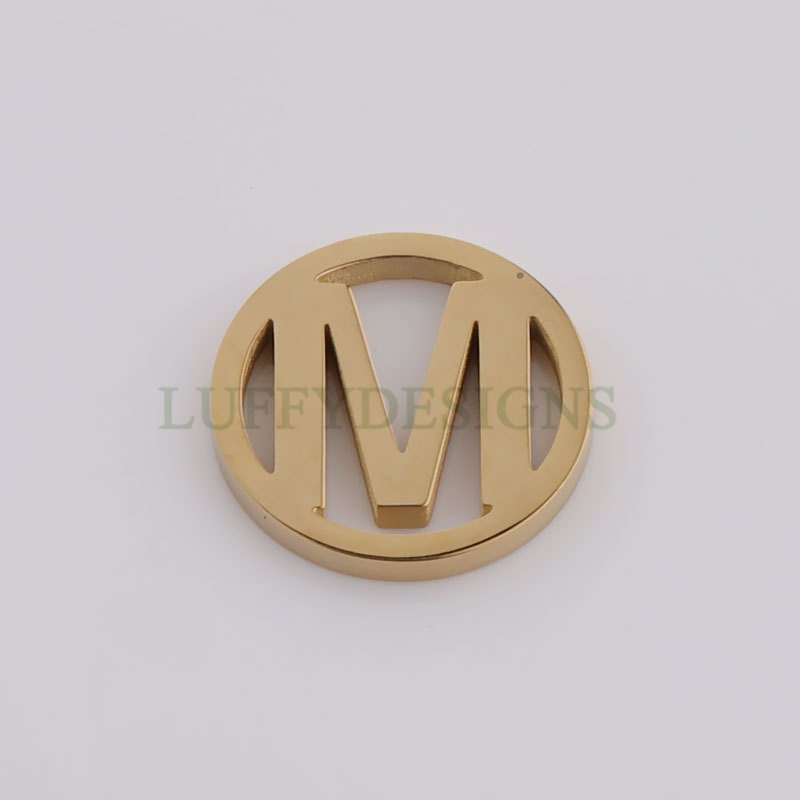 A-Z Uppercase Letter Charm, Alphabet Charm, Gold Letter Pendant, 26 Letters Initial Charms, 18K Gold Plated Stainless Steel, Mirror Polished