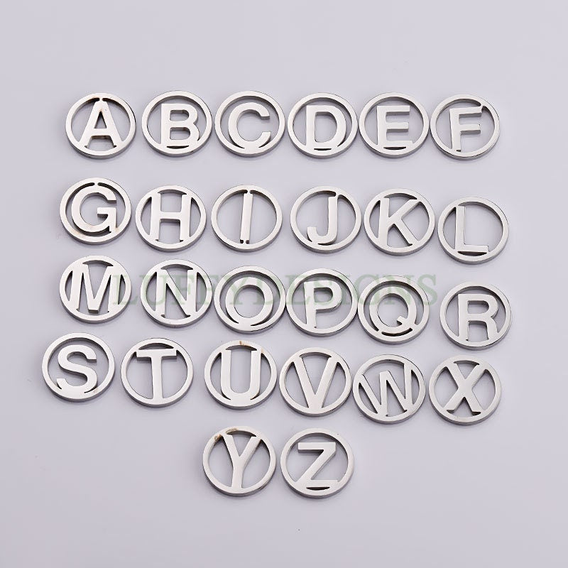 A-Z Uppercase Letter Charm, Alphabet Charm, Gold Letter Pendant, 26 Letters Initial Charms, 18K Gold Plated Stainless Steel, Mirror Polished