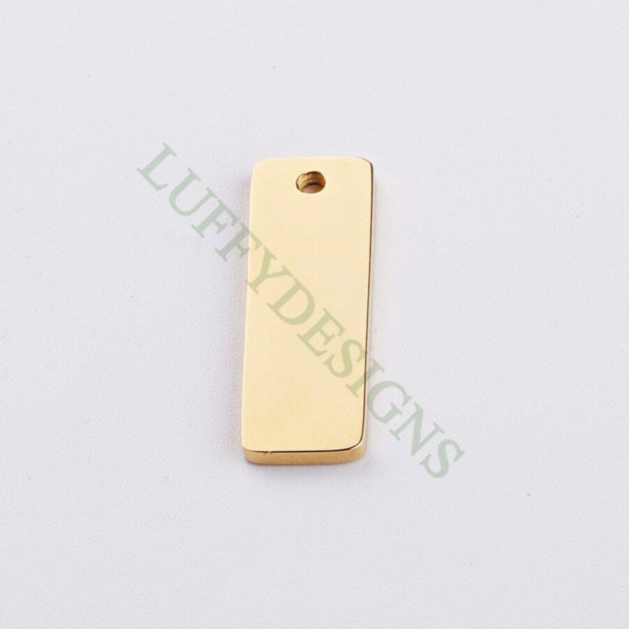 10pcs Personalized Stamping Blank Bar 6x18mm, Ready to Stamp, Gold Bar Charm, Gold Plated Stainless Steel, Mirror Polished Engraving Supply