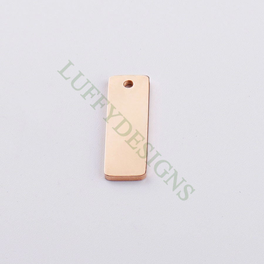 10pcs Personalized Stamping Blank Bar 6x18mm, Ready to Stamp, Gold Bar Charm, Gold Plated Stainless Steel, Mirror Polished Engraving Supply