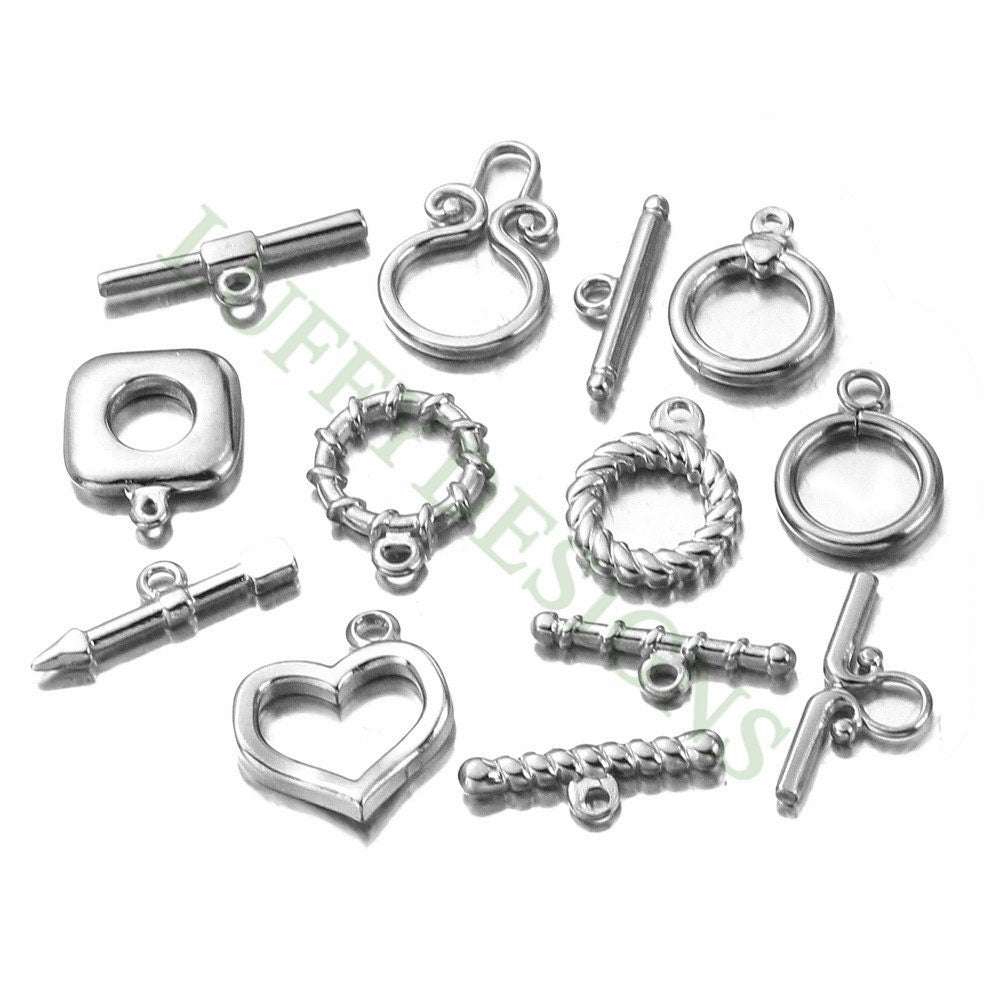 10Pcs Steel OT Toggle Clasp, DIY Jewelry Buckle, Jewelry Connectors Findings, Bracelet End OT Toggle Clasp, 304 Stainles s Steel