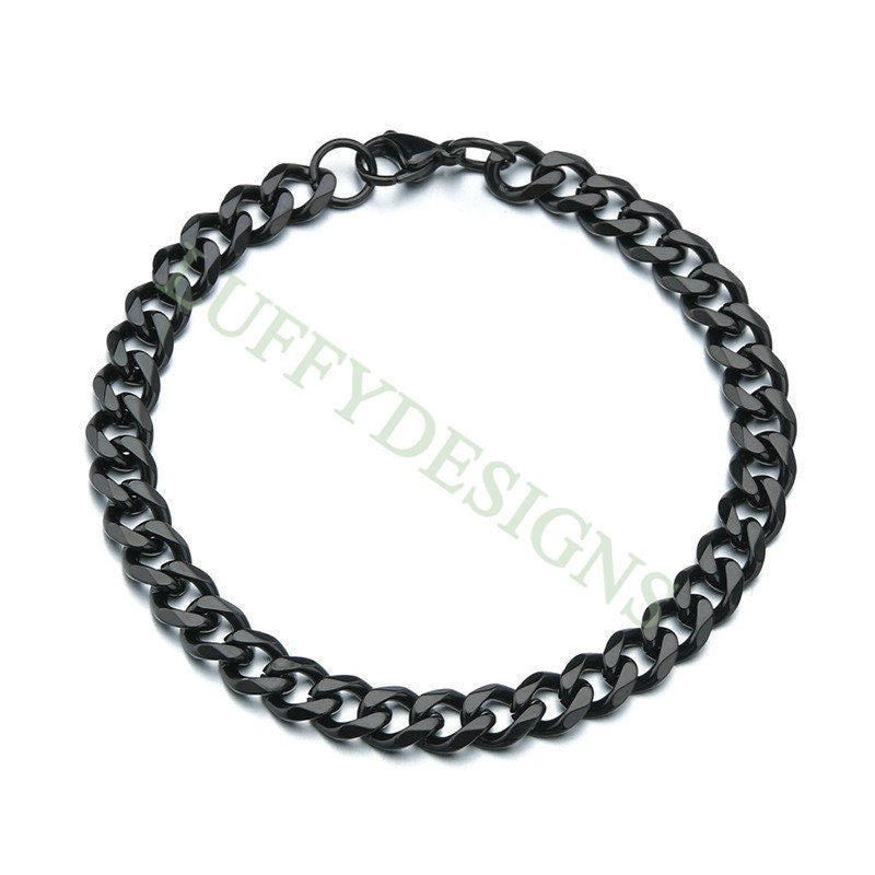 5pcs Gold Cuban Link Chain Bracelet, Miami Cuban Curb Links, Cuban Men Bracelet, Women Bracelet, Gift for Men, Gold plated Stainless Steel
