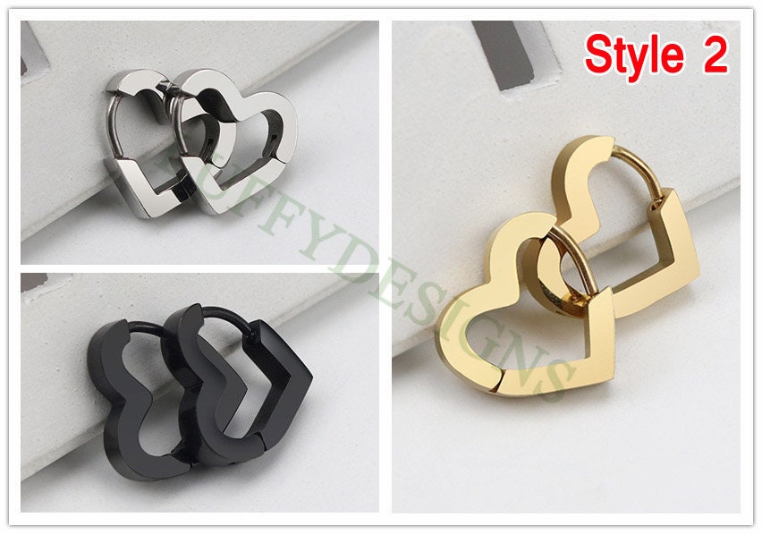 10pcs Open Clip Hoop Earrings, Clicker Ring Hoops, Earring Findings, Geometric Hoop Earrings, Gold Plated Stainless Steel Pierced Jewelry
