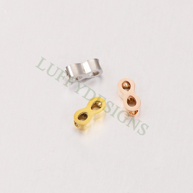 10pcs Infinity Beads Charm, Infinity Beads 8mm, Infinity Beads Pendant, Small Infinity Charm, Stainless Steel Charm, Infinity Link