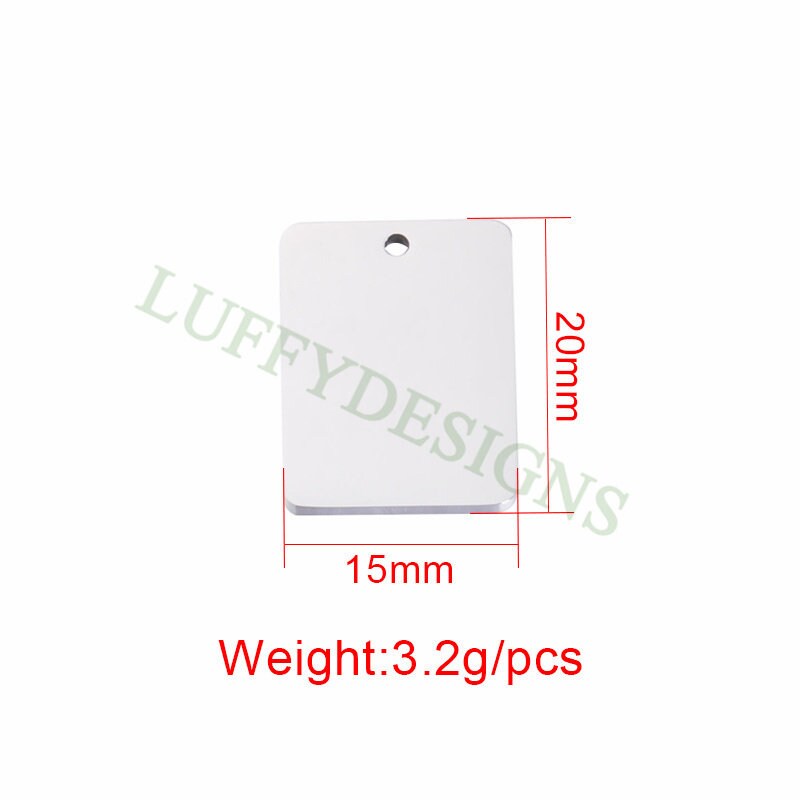 10pcs Gold Rectangle Charm Pendant, Rectangle Pendant Blank, DIY Engraving Supplies, Ready to Engrave, 18K Gold plated 316L Stainless Steel
