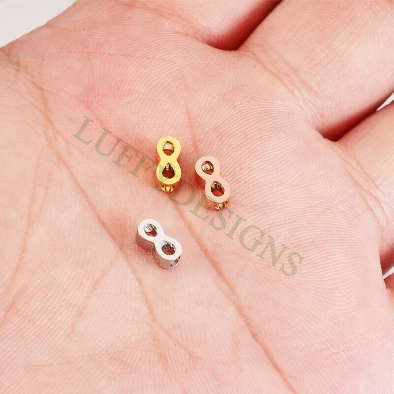 10pcs Infinity Beads Charm, Infinity Beads 8mm, Infinity Beads Pendant, Small Infinity Charm, Stainless Steel Charm, Infinity Link