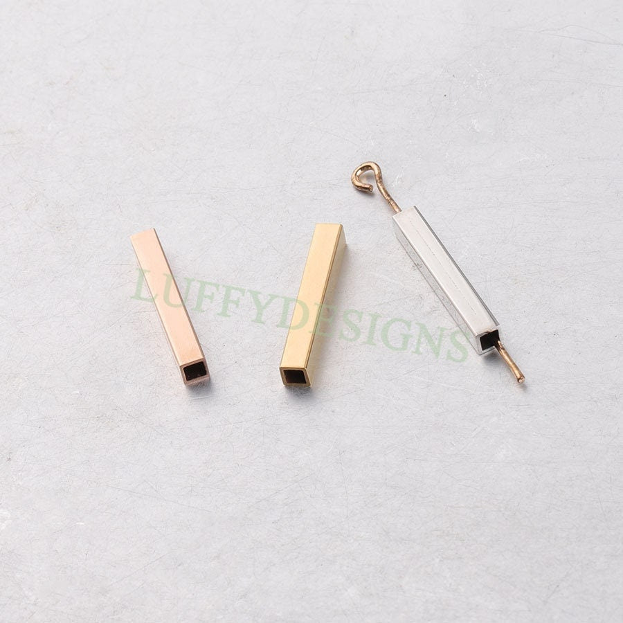 10pcs Rectangle Beads 17x5mm, Gold Beads, Geometric Beads, Rectangle Spacer Beads Charm for Bracelet Necklace Supply, 18K Gold plated Steel